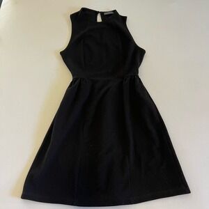 Soprano Black textured pattern skater dress S